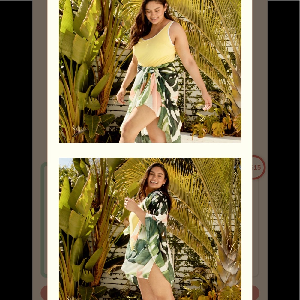 NWT Palm Printed Beach Sarong / Cover up